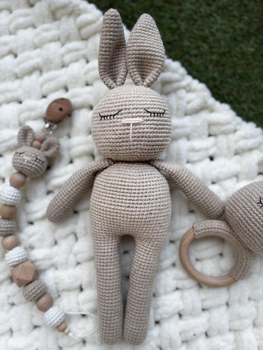 Trio Poupée Lapin Beige